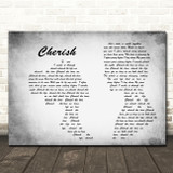 Kool & The Gang Cherish Man Lady Couple Grey Song Lyric Quote Print