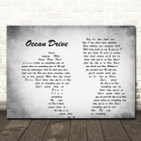 Lighthouse Family Ocean Drive Man Lady Couple Grey Song Lyric Quote Print