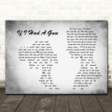 Noel Gallagher If I Had A Gun Man Lady Couple Grey Song Lyric Quote Print