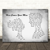 Pixies Here Comes Your Man Man Lady Couple Grey Song Lyric Quote Print