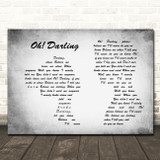 The Beatles Oh! Darling Man Lady Couple Grey Song Lyric Quote Print