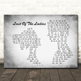 The Courteeners Last Of The Ladies Man Lady Couple Grey Song Lyric Quote Print