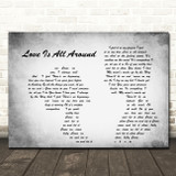 Wet Wet Wet Love Is All Around Man Lady Couple Grey Song Lyric Quote Print