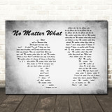 Boyzone No Matter What Man Lady Couple Grey Song Lyric Quote Print