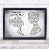 Eric Church Love Your Love The Most Man Lady Couple Grey Song Lyric Quote Print