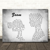Fat Larry's Band Zoom Man Lady Couple Grey Song Lyric Quote Print