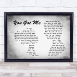 Gavin DeGraw You Got Me Man Lady Couple Grey Song Lyric Quote Print