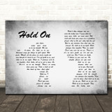 Michael Buble Hold On Man Lady Couple Grey Song Lyric Quote Print