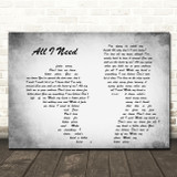 Within Temptation All I Need Man Lady Couple Grey Song Lyric Quote Print