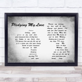 Aaron Neville Pledging My Love Man Lady Couple Grey Song Lyric Quote Print
