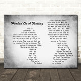 Blue Swede Hooked On A Feeling Man Lady Couple Grey Song Lyric Quote Print