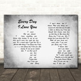 Boyzone Every Day I Love You Man Lady Couple Grey Song Lyric Quote Print