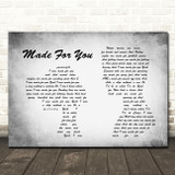 Jake Owen Made For You Man Lady Couple Grey Song Lyric Quote Print