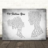 Shinedown I'll Follow You Man Lady Couple Grey Song Lyric Quote Print