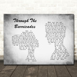 Spandau Ballet Through The Barricades Man Lady Couple Grey Song Lyric Print