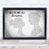 The Real Thing You To Me Are Everything Man Lady Couple Grey Song Lyric Print