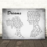 Fleetwood Mac Dreams Man Lady Couple Grey Song Lyric Quote Print