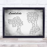 Fleetwood Mac Landslide Man Lady Couple Grey Song Lyric Quote Print