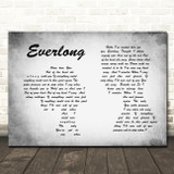 Foo Fighters Everlong Man Lady Couple Grey Song Lyric Quote Print