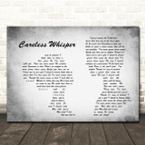 George Michael Careless Whisper Man Lady Couple Grey Song Lyric Quote Print