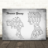 bob Dylan Forever Young Man Lady Couple Grey Song Lyric Quote Print