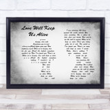Eagles Love Will Keep Us Alive Man Lady Couple Grey Song Lyric Print