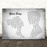Elton John Your Grey Song Man Lady Couple Grey Song Lyric Print