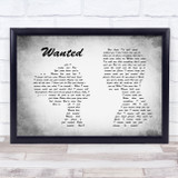 Hunter Hayes Wanted Man Lady Couple Grey Song Lyric Print