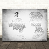 Nicky Jam x J Balvin X Man Lady Couple Grey Song Lyric Print