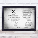 Nicky Jam x J Balvin X Man Lady Couple Grey Song Lyric Print