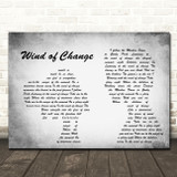 Scorpions Wind of Change Man Lady Couple Grey Song Lyric Print