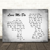 The Beatles Love Me Do Man Lady Couple Grey Song Lyric Print