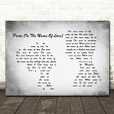 U2 Pride (In The Name Of Love) Man Lady Couple Grey Song Lyric Print