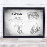 Wretch 32 6 Words Man Lady Couple Grey Song Lyric Print