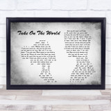 You Me At Six Take On The World Man Lady Couple Grey Song Print
