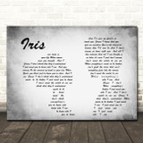 Goo Goo Dolls Iris Man Lady Couple Grey Song Lyric Quote Print