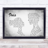 Goo Goo Dolls Iris Man Lady Couple Grey Song Lyric Quote Print