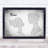 Prince Kiss Man Lady Couple Grey Song Lyric Quote Print