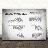 Beach Boys Wouldn't It Be Nice Man Lady Couple Grey Song Lyric Print