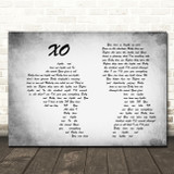 Beyoncé XO Man Lady Couple Grey Song Lyric Print