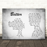 Boyzone Better Man Lady Couple Grey Song Lyric Print