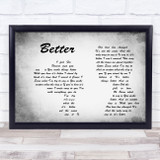 Boyzone Better Man Lady Couple Grey Song Lyric Print