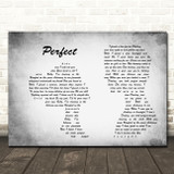 Ed Sheeran Perfect Man Lady Couple Grey Song Lyric Print