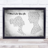 James Morrison I Won't Let You Go Man Lady Couple Grey Song Lyric Print