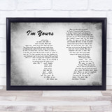 Jason Mraz I'm Yours Man Lady Couple Grey Song Lyric Print