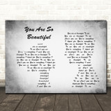 Joe Cocker You are so beautiful Man Lady Couple Grey Song Lyric Print