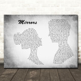Justin Timberlake Mirrors Man Lady Couple Grey Song Lyric Print