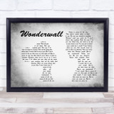 Oasis Wonderwall Man Lady Couple Grey Song Lyric Print