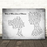 Percy Sledge When A Man Loves A Woman Man Lady Couple Grey Song Lyric Print
