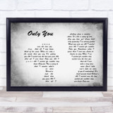 Yazoo Only You Man Lady Couple Grey Song Lyric Print